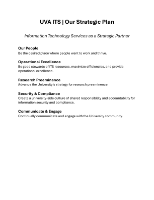 UVA ITS | 我们的战略计划